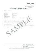 Hioki Calibration Certificate